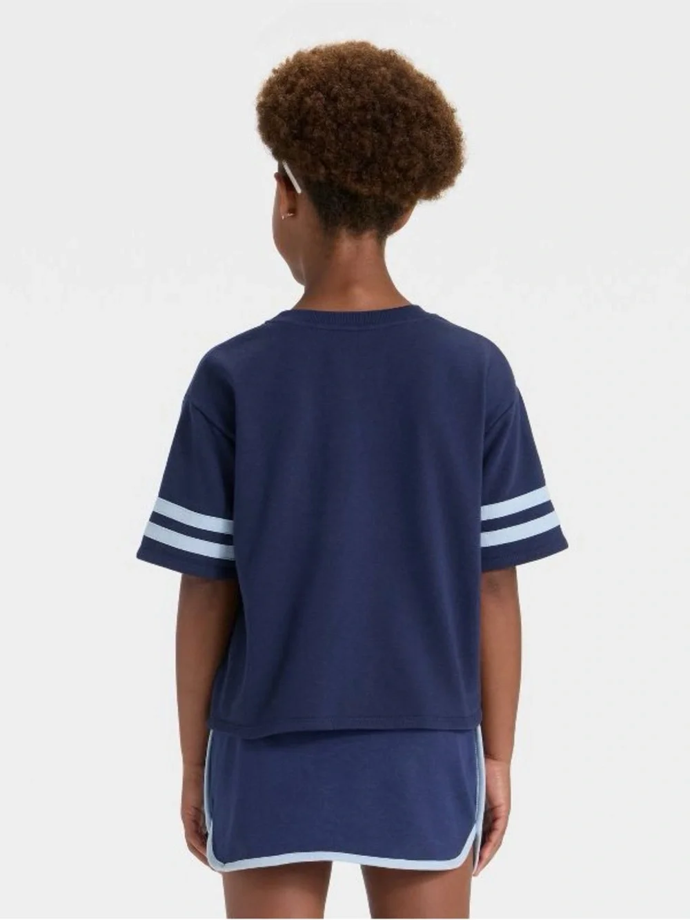 Cat & Jack Girls' Short Sleeve French Terry Sporty T-Shirt - Blue